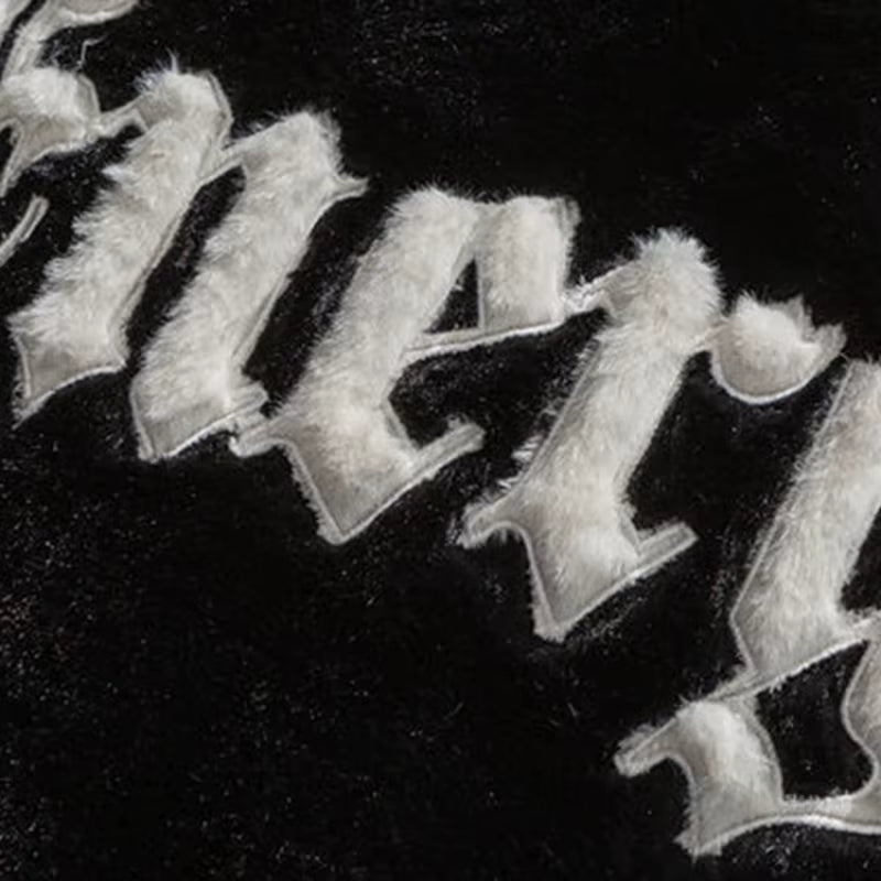 Men Padded Jacket Vintage Stand-Up Collar Embroidered Letter Patch Faux Fur Jackets Casual Oversize Thick Coat Unisex Streetwear