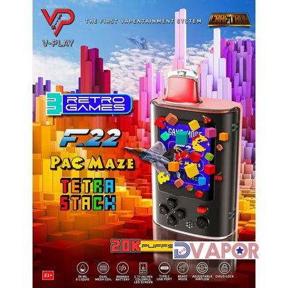 CLEARANCE (NON REFUNDABLE) Craftbox V-Play 20K Disposable Vape with Built in Gaming System 25Ml
