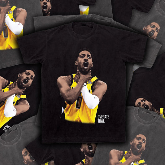 Tyrese Haliburton OVERATE THAT 2025 Playoff Tee, Oversized Bootleg Shirt, NBA Conference Finals Playoff T Shirt, Gift Present Birthday!
