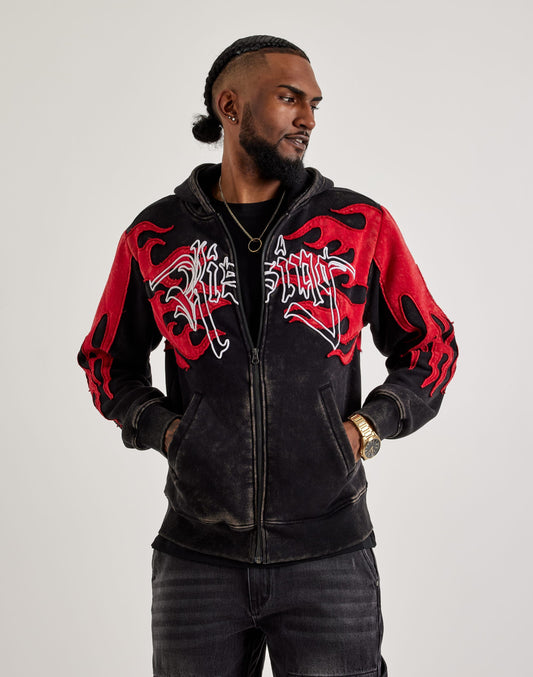 Flame Full-Zip Fleece Hoodie